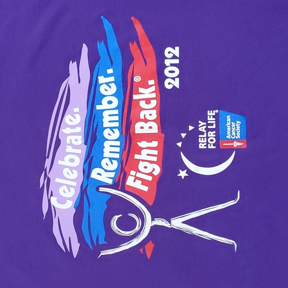 Cancer survivor Purple Tee L Large Celebrate Remember Fight Back 2012 - Picture 2 of 4